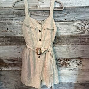 NWT Elegant Cream Button-Front Romper